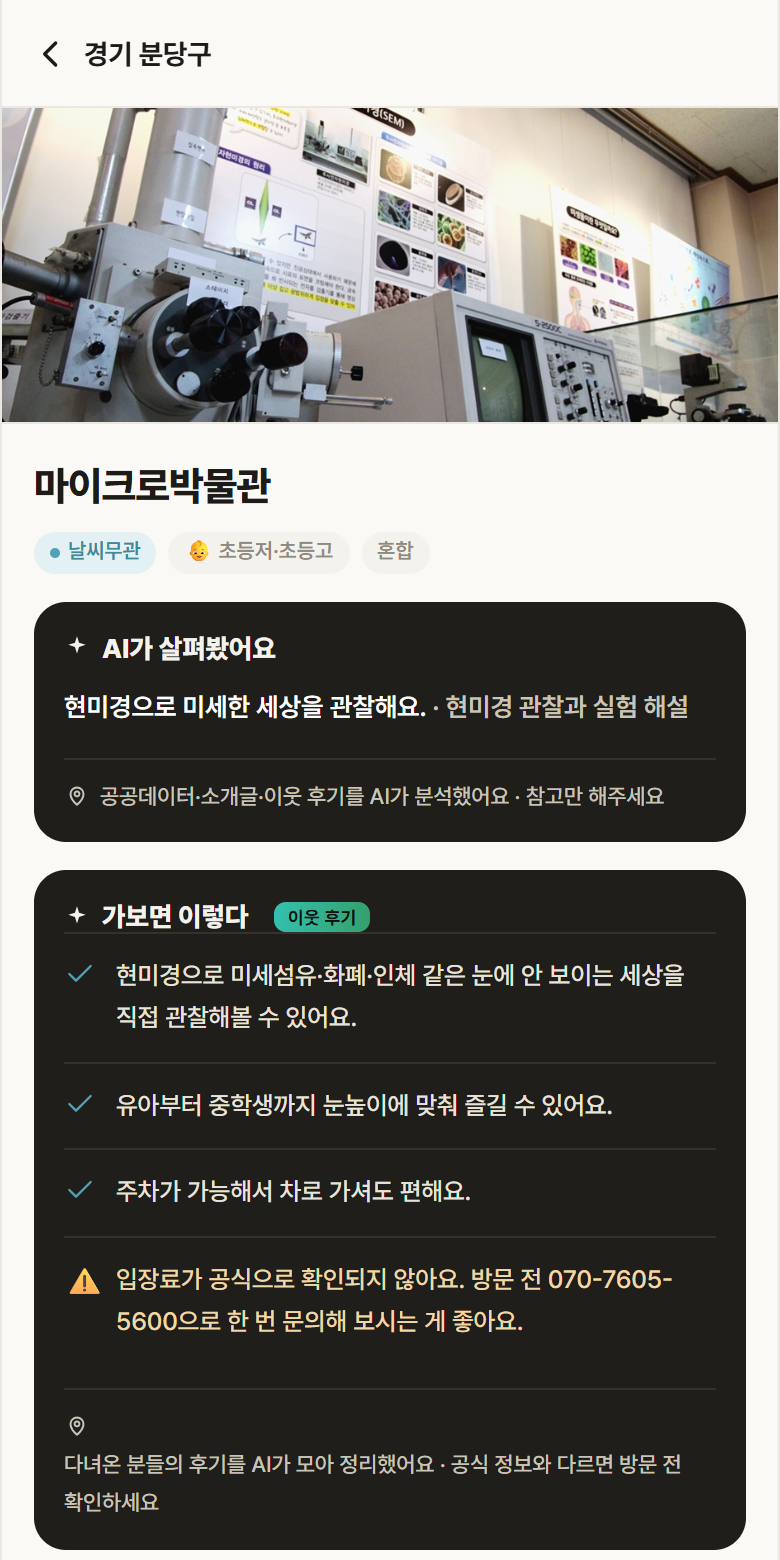 경기 분당구 마이크로박물관 실내놀이 안내