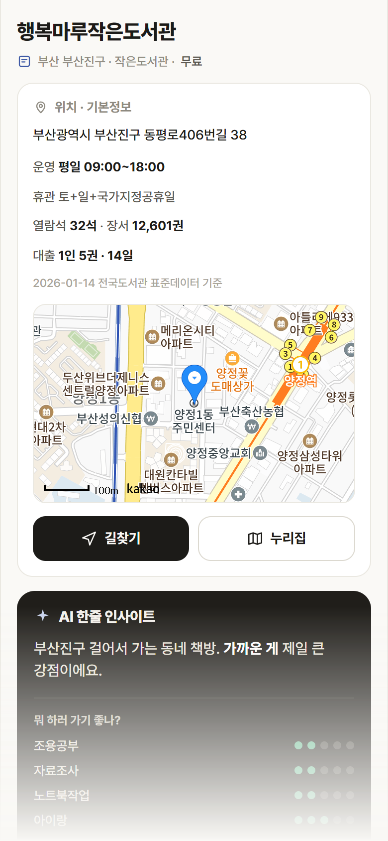 부산 부산진구 행복마루작은도서관 도서관 안내