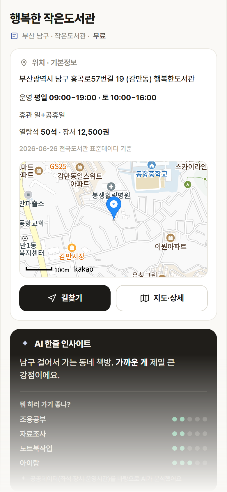 행복한 작은도서관 · 공공놀이터 부산 남구 행복한 작은도서관 도서관 안내