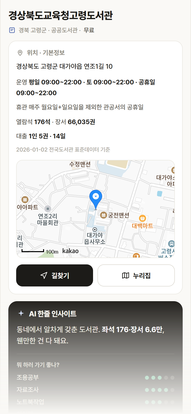 경상북도교육청고령도서관 · 공공놀이터 경북 고령군 경상북도교육청고령도서관 도서관 안내