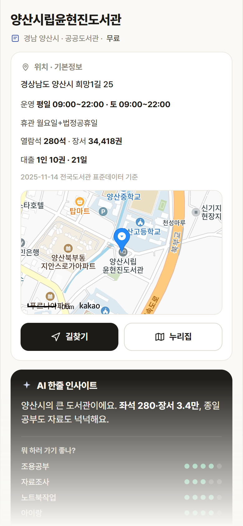 양산시립윤현진도서관 · 공공놀이터 경남 양산시 양산시립윤현진도서관 도서관 안내