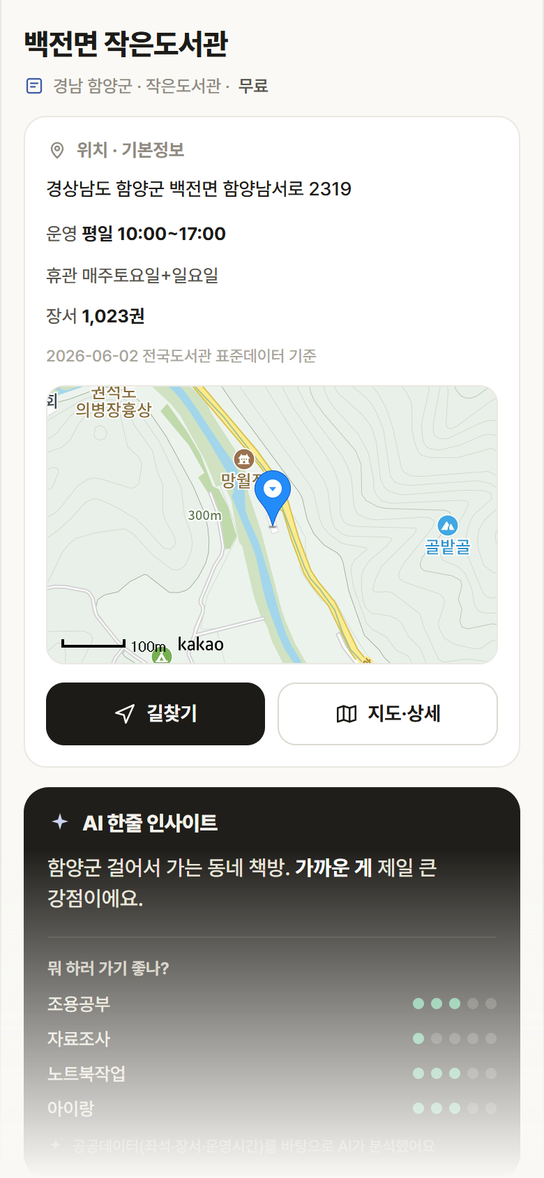 백전면 작은도서관 · 공공놀이터 경남 함양군 백전면 작은도서관 도서관 안내